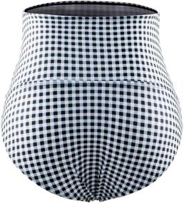 img 2 attached to 🤰 High Waisted Plaid Black/White S Maternity Swimsuit Bottoms by Bhome