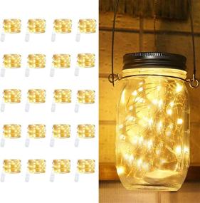 img 4 attached to 🔮 20-Pack Waterproof Mini LED Fairy Lights for Mason Jars - Battery Operated, 3.3ft Soft Warm White Firefly Lights on Silver Wire - Ideal for Party Crafts, Wedding Decorations