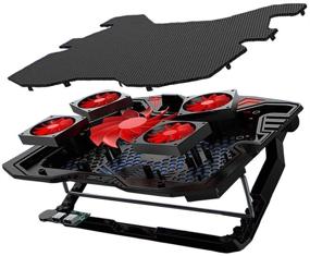 img 2 attached to KEROLFFU Laptop Cooling Pad- 5 Fans, 15.6-inch Gaming Laptop Cooler Stand with Adjustable Foldable Long Stand, Switchable Fans/Lights with Dimmable Speed- Ideal for MacBook Air Pro Dell XPS HP Alienware Notebook