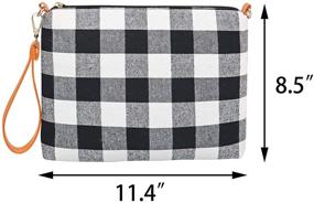 img 3 attached to 👜 THOVSMOON Plaid Crossbody Handbag for Women with Removable Leather Strap, Small Clutch Purse Made from Buffalo Leather