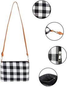 img 2 attached to 👜 THOVSMOON Plaid Crossbody Handbag for Women with Removable Leather Strap, Small Clutch Purse Made from Buffalo Leather