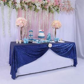 img 3 attached to 💎 TRLYC Sparkly 60x105 Sequin Wedding Tablecloth