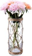 diamond star rustic glass decorative cylinder vase with creative rope net (large) – enhanced seo logo