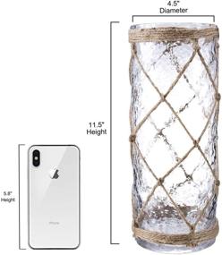 img 2 attached to Diamond Star Rustic Glass Decorative Cylinder Vase with Creative Rope Net (Large) – Enhanced SEO