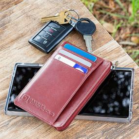 img 1 attached to Stylish ID STRONGHOLD Minimalist Genuine Leather: Ultimate Protection for Your Identity