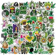 🌿 100-piece weed stoner sticker pack – fun marijuana pvc stickers for adults | waterproof vinyl stickers for laptop, water bottles, resin bongs, skateboards | cool cannabis 420 smoke decals logo