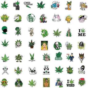 img 3 attached to 🌿 100-Piece Weed Stoner Sticker Pack – Fun Marijuana PVC Stickers for Adults | Waterproof Vinyl Stickers for Laptop, Water Bottles, Resin Bongs, Skateboards | Cool Cannabis 420 Smoke Decals