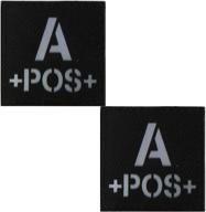 high-visibility ir reflective tactical blood type a+ pos patch for outdoors - pack of 2 logo