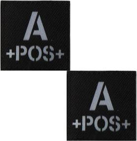 img 4 attached to High-visibility IR Reflective Tactical Blood Type A+ POS Patch for Outdoors - Pack of 2