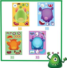 img 2 attached to 👻 Happy Storm Halloween Monster Stickers - Halloween Party Games for Kids & Monster Activities, Perfect for Monster Themed Birthday Party Favors