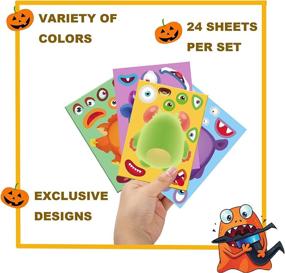 img 1 attached to 👻 Happy Storm Halloween Monster Stickers - Halloween Party Games for Kids & Monster Activities, Perfect for Monster Themed Birthday Party Favors