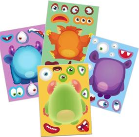 img 4 attached to 👻 Happy Storm Halloween Monster Stickers - Halloween Party Games for Kids & Monster Activities, Perfect for Monster Themed Birthday Party Favors