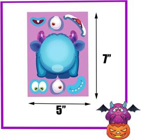 img 3 attached to 👻 Happy Storm Halloween Monster Stickers - Halloween Party Games for Kids & Monster Activities, Perfect for Monster Themed Birthday Party Favors