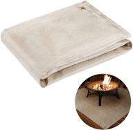 🔥 premium 39''× 39'' fireproof fire pit mat - portable fire blanket for ultimate patio protection: temperature resistant, flame retardant, grill mat for deck, lawn, camping bbq, stove insulation logo