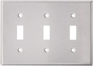 🔳 stainless steel leviton 84011: standard size 3-gang toggle device switch wallplate - buy now! логотип
