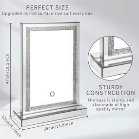 img 1 attached to 💎 Enhance Your Beauty Routine with MIREO's LED Vanity Makeup Mirror: Crystal Inlay & Diamond Mirror for Makeup Table, Bedroom, Bathroom, and Dressing Room