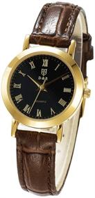 img 1 attached to ⌚ DR8988 Мужские Женские Кварцевые Часы: Японское Движение, Водонепроницаемые наручные часы с кожаным ремешком – Римские Цифры