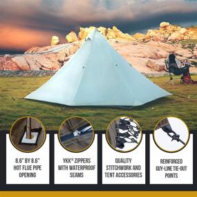 img 3 attached to 🏕️ OneTigris Smokey HUT Ultralight Hot Tent – 20D SIL-Nylon, Waterproof Teepee Tent – 2.6Ib | Ideal for Backpacking, Camping, Hiking, Bushcraft, Travel, Winter Camping with Tent Stove