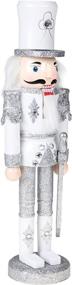 img 1 attached to 🎅 Clever Creations Silver Soldier 12 Inch Traditional Wooden Nutcracker: Festive Christmas Decor for Shelves and Tables
