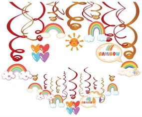 img 4 attached to 🌈 Kristin Paradise 30-Count Rainbow Hanging Swirl Decorations, Cloud Party Supplies, Sunshine Birthday Theme Decor for Boy Girl Baby Shower, Colored First Birthday Favors Idea - Enhanced SEO