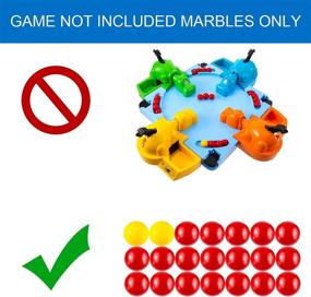 img 3 attached to Gejoy 21 Pieces Game Replacement Marbles: Compatible with Hungry Hungry Hippos - 19 Red Balls and 2 Yellow Balls Included