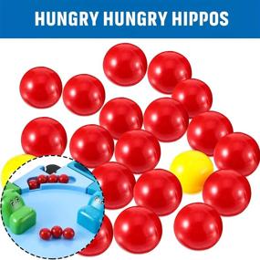 img 2 attached to Gejoy 21 Pieces Game Replacement Marbles: Compatible with Hungry Hungry Hippos - 19 Red Balls and 2 Yellow Balls Included