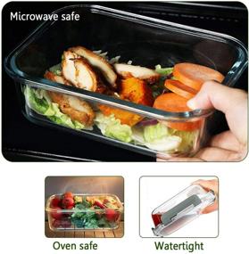 img 2 attached to 🍽️ 8-Pack of 30 oz Glass Meal Prep Containers by MCIRCO - Airtight Glass Food Storage Containers with Lids - BPA-Free, Microwave, Oven, Freezer, and Dishwasher Safe