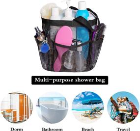 img 1 attached to 🛁 Attmu Mesh Shower Caddy: Essential Dorm Room Basket for College, Hangable Portable Tote Bag for Bathroom Accessories