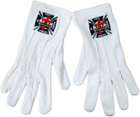 img 2 attached to Masonic Knights Templars Cotton Gloves