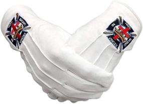 img 3 attached to Masonic Knights Templars Cotton Gloves