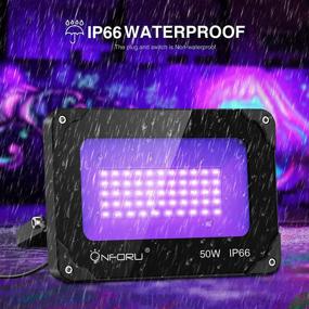 img 1 attached to 🌈 Onforu 2 Pack 50W LED Black Lights: Waterproof Dance Party Lighting with Plug - Stage, Glow in the Dark, Body Paint, Fluorescent Poster & Neon Glow