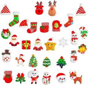 img 4 attached to Christmas Flatback Embellishments Scrapbooking Accessories