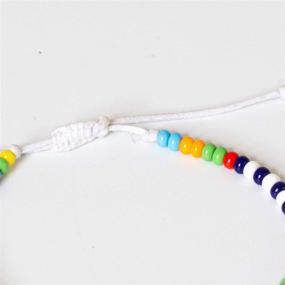 img 3 attached to 📿 Handmade Adjustable Single Strand Beaded Bracelet for Women, Men, Teen Girls & Boys - African Boho Surfer Glass Rope Bracelet: Ubuntu Life