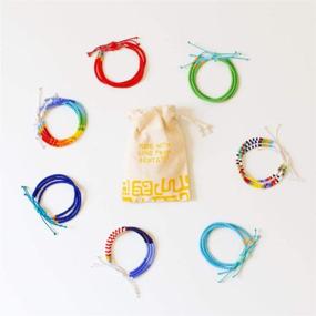 img 2 attached to 📿 Handmade Adjustable Single Strand Beaded Bracelet for Women, Men, Teen Girls & Boys - African Boho Surfer Glass Rope Bracelet: Ubuntu Life