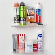 invisible bathroom shelf wall mounted - 2 pack of 10 inch 🚽 clear acrylic shelves by pretty display - extra strong and easy to install logo