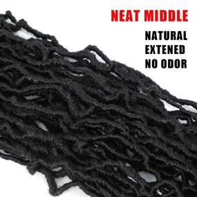 img 3 attached to New Soft Locs Crochet Braids Hair for Black Women - Andromeda New Locs 36 Inch Pre-Looped Soft Faux Locs 4 Pack - Synthetic Wavy Goddess Locs African Roots Braiding Hair Extensions (1B, 36 Inch - 4 Pack)