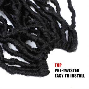 img 2 attached to New Soft Locs Crochet Braids Hair for Black Women - Andromeda New Locs 36 Inch Pre-Looped Soft Faux Locs 4 Pack - Synthetic Wavy Goddess Locs African Roots Braiding Hair Extensions (1B, 36 Inch - 4 Pack)