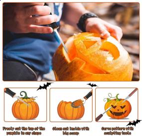 img 2 attached to 🎃 Samyoung 13-Piece Stainless Steel Pumpkin Carving Kit Tools, Heavy Duty Pumpkin Carving Set with Light Strips, Pumpkin Cutting Supplies with Carrying Case