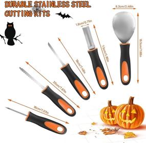 img 1 attached to 🎃 Samyoung 13-Piece Stainless Steel Pumpkin Carving Kit Tools, Heavy Duty Pumpkin Carving Set with Light Strips, Pumpkin Cutting Supplies with Carrying Case