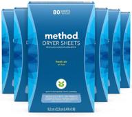 🌬️ method dryer sheets, fresh air scent, 80 sheets, 6 pack, varying packaging logo