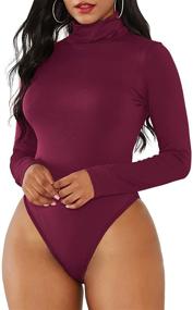 img 4 attached to Century Star Bodysuit Turtleneck Bodysuits Women's Clothing for Lingerie, Sleep & Lounge