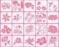 🌸 ornoou flower stencil kit - 20pcs, reusable stencils for painting on wood wall fabric canvas - floral stencils for diy art craft home decoration logo