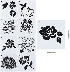 img 3 attached to 🌸 ORNOOU Flower Stencil Kit - 20Pcs, Reusable Stencils for Painting on Wood Wall Fabric Canvas - Floral Stencils for DIY Art Craft Home Decoration