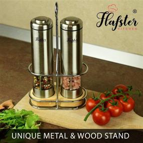 img 1 attached to 🧂 Flafster Kitchen Electric Salt and Pepper Grinder Set - Battery Operated Stainless Steel Mills with Lights and Adjustable Coarseness