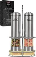 🧂 flafster kitchen electric salt and pepper grinder set - battery operated stainless steel mills with lights and adjustable coarseness logo