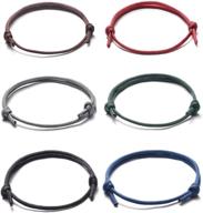 jeka 6 piece adjustable nautical braided handmade rope string bracelets for men logo