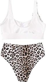 img 3 attached to Floerns Womens Leopard Bathing Gray Withe Swimsuits & Cover Ups: Trendy Women's Clothing and Swimwear Collection