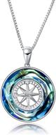 elegant sterling silver swarovski compass necklace for girls by aoboco: stylish jewelry for the adventurous logo