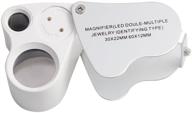 🔍 niegienna-30x 60x dual lens jewelers eye loupe: illuminated magnifier for jewelry inspection with led light - 2in1 pocket microscope (silver/white) logo