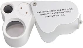 img 4 attached to 🔍 NIEGIENNA-30x 60x Dual Lens Jewelers Eye Loupe: Illuminated Magnifier for Jewelry Inspection with LED Light - 2in1 Pocket Microscope (Silver/White)